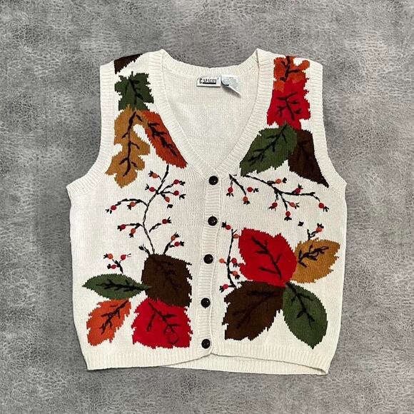 Candid Women's Leaf Pattern Cardigan Sweater - Multicolor - Picture 1 of 6